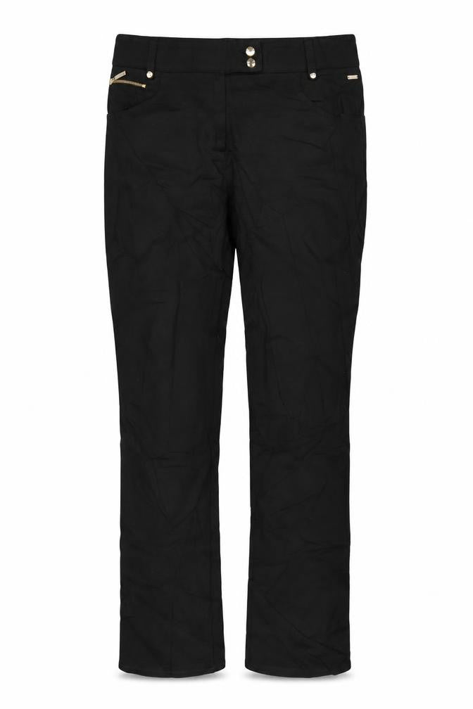 Marks & Spencer Per Una Women's Black Slim Straight Trousers Size 12 Long