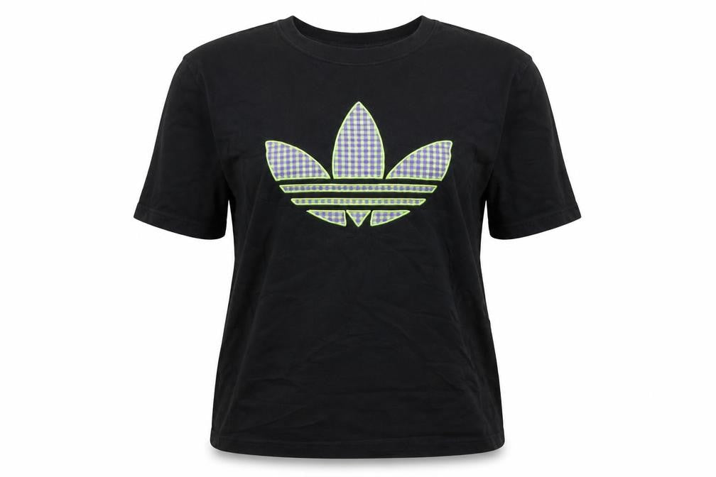 Front view of adidas Women’s Black XL Relaxed Fit Logo Cotton T-Shirt