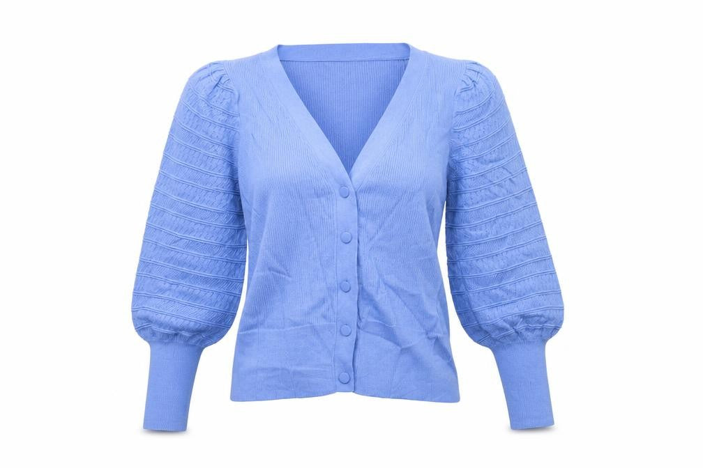 Marks & Spencer Women's Blue Puff Sleeve Cardigan Size 10