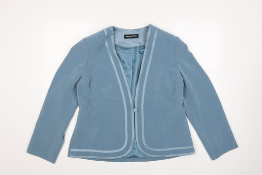Jacques Vert Women's Blue Size 16 Shawl Lapel Blazer Jacket