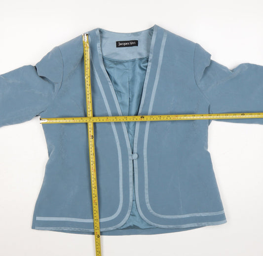 Jacques Vert Women's Blue Size 16 Shawl Lapel Blazer Jacket