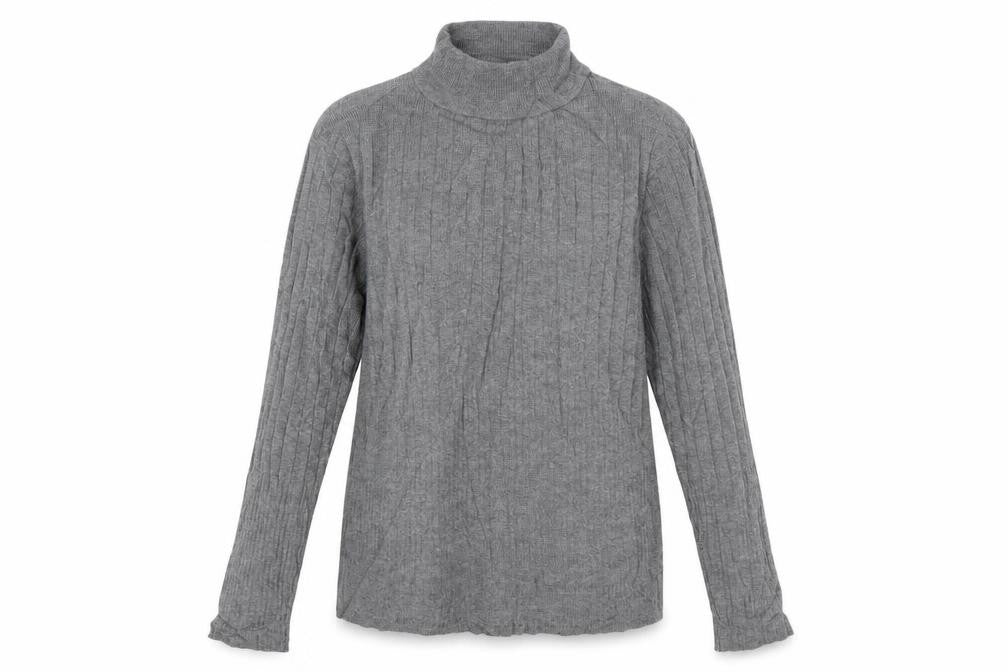 Marks and Spencer Women's Grey Roll Neck Ribbed Knit Jumper Size 12