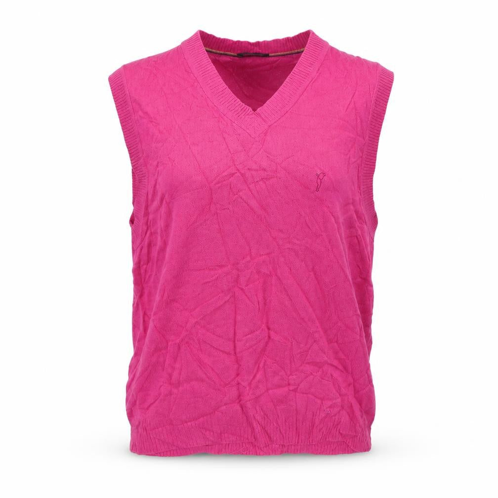 Golfino Women's Pink Merino Blend Sleeveless V-Neck Knit Vest Size 12