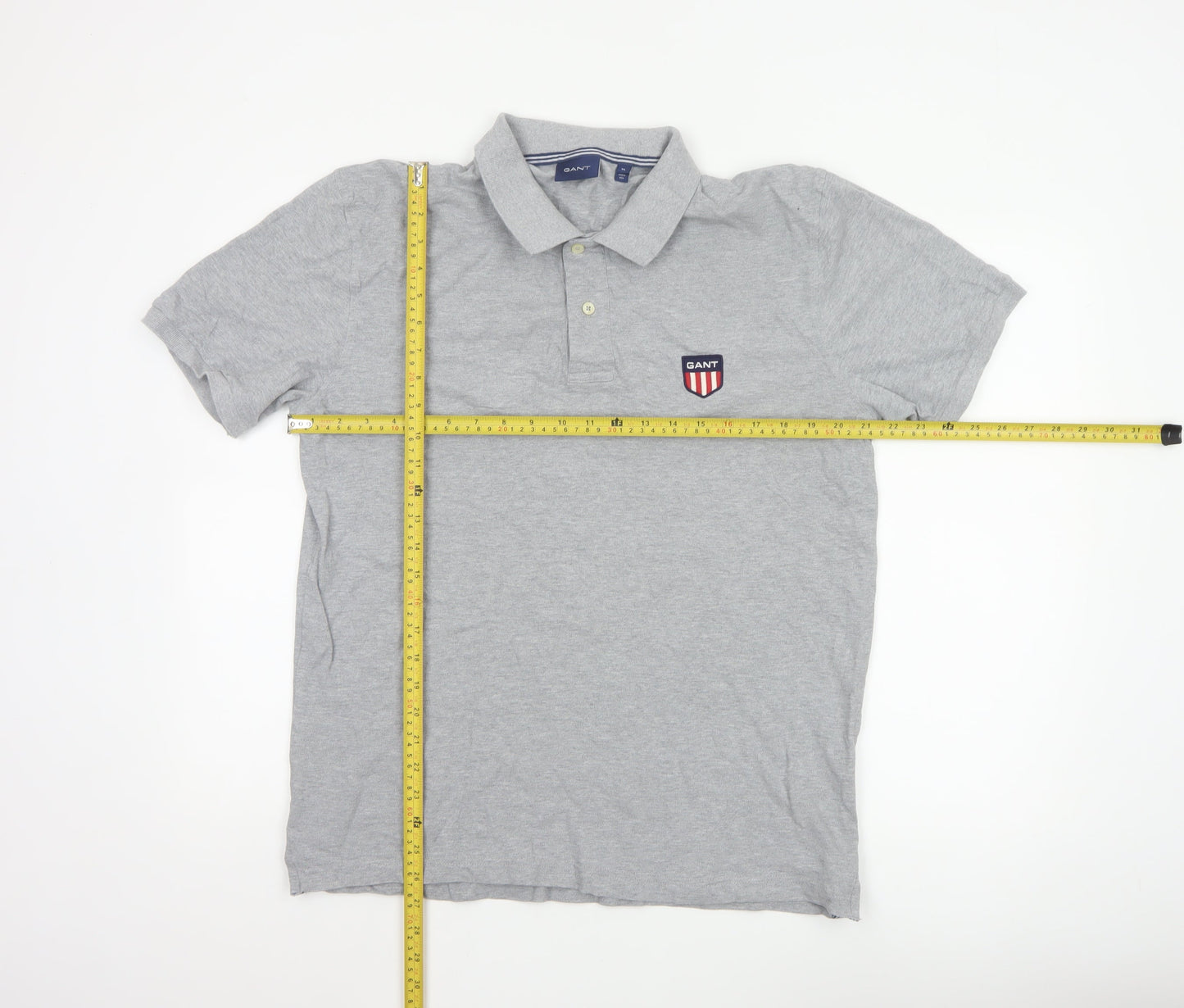 GANT Men's Grey XL Classic Cotton Short Sleeve Polo Shirt
