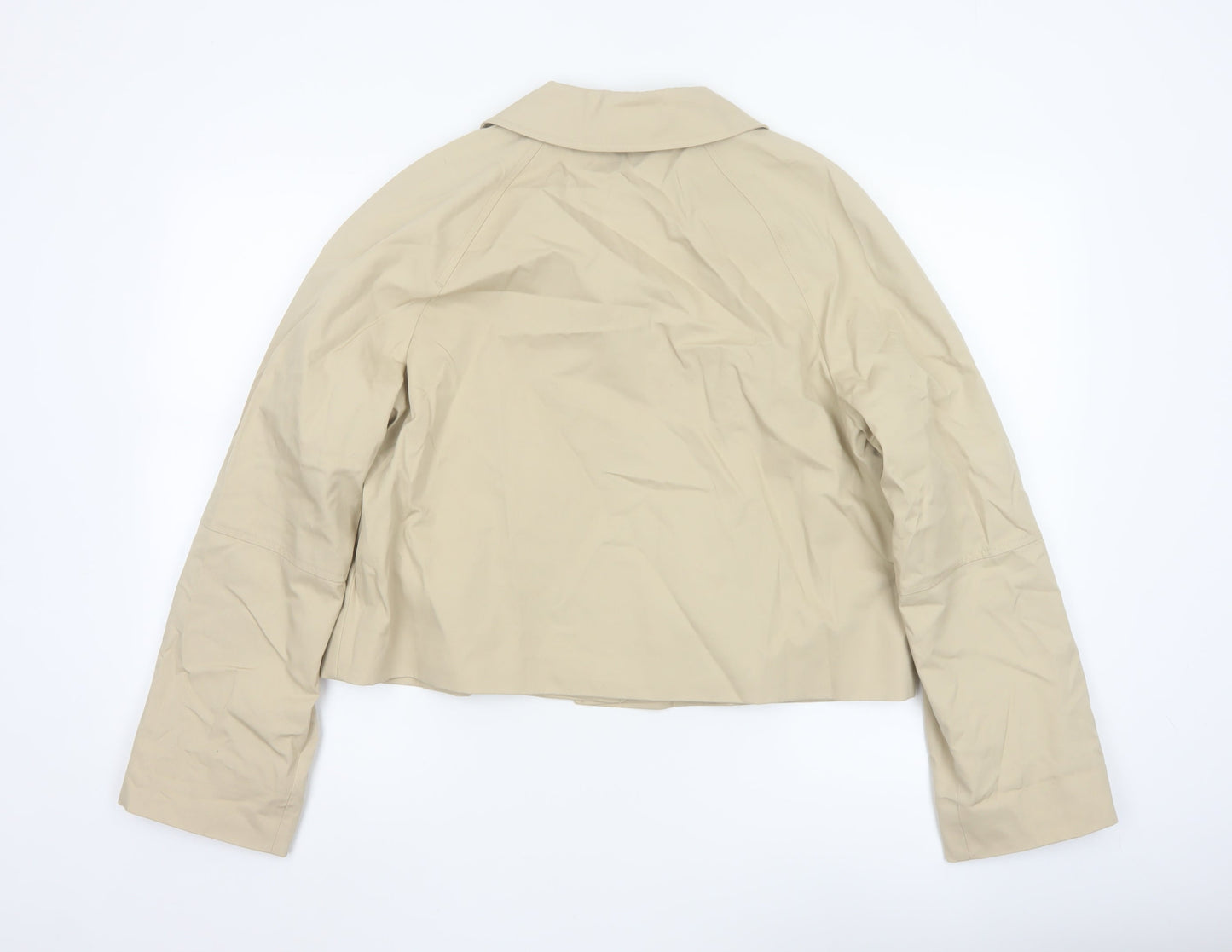 Marks and Spencer Women Beige Size 14 Short Cotton Jacket