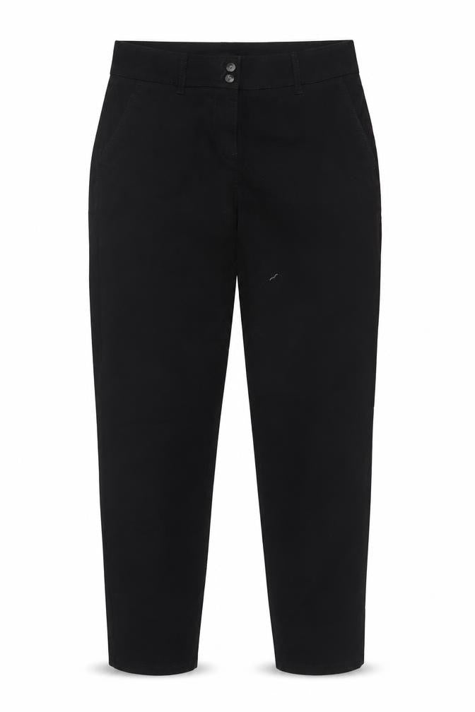 Next Women Black Cotton Stretch Chino Trousers Size 8R