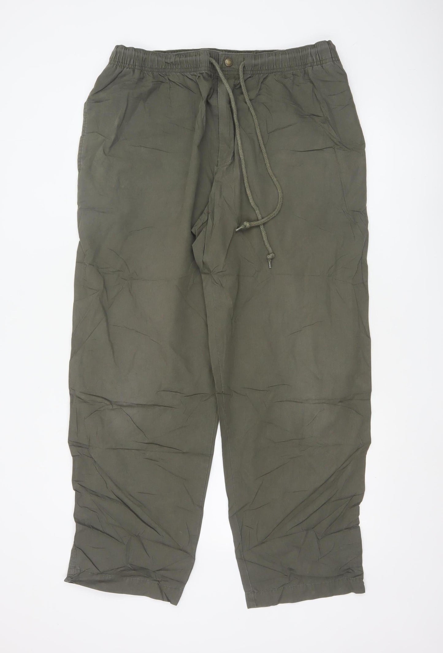 Marks and Spencer Men’s Khaki Cotton Chino Trousers 36W 31L
