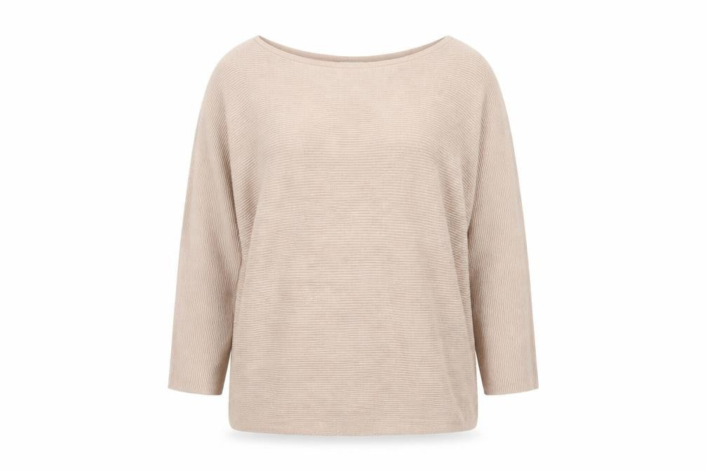 H&M Women Beige Boat Neck Relaxed Fit Knit Jumper Size 12