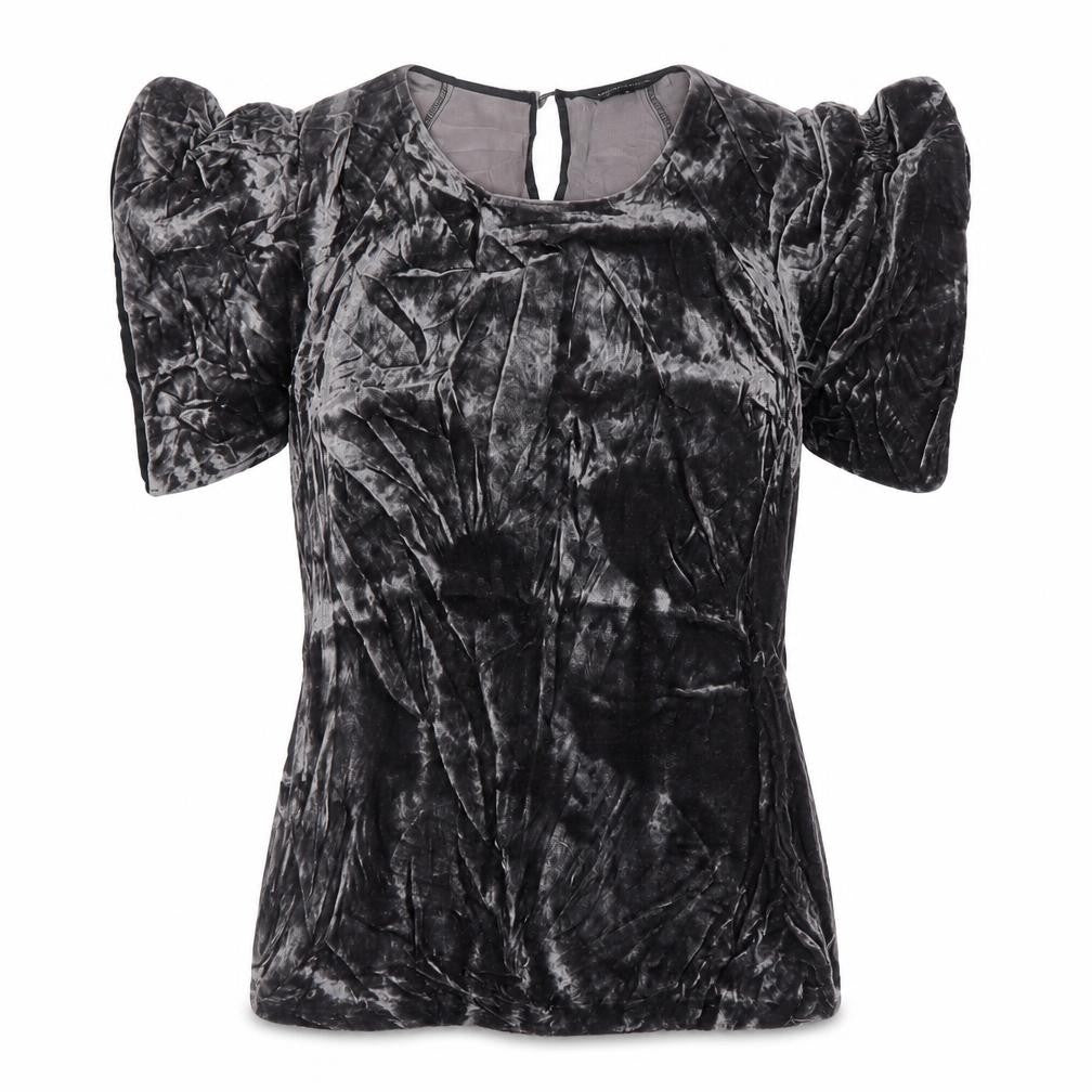 Marks & Spencer Women’s Grey Velvet Puff Sleeve Blouse Size 8