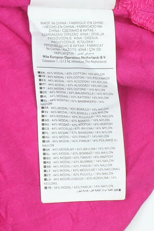 Nike Girls Pink Short Sleeve Logo T-Shirt Size 10-12 Years Cotton Blend