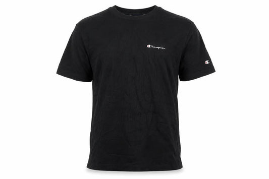 Champion Men's Black Small Crew Neck Cotton Sports T-Shirt