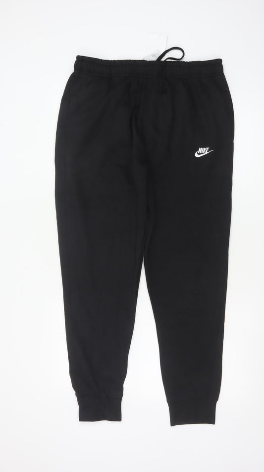 Nike Men's Black Fleece Jogger Trousers L Regular Fit