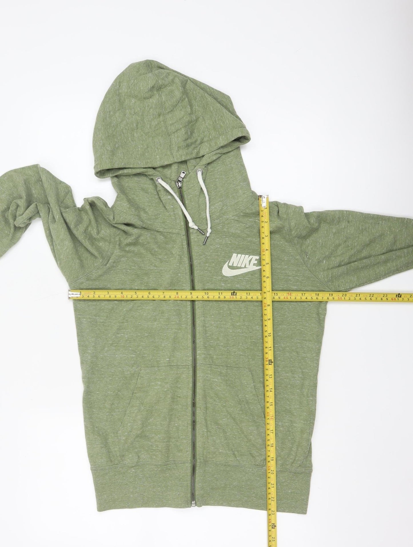 Nike Women's Green Full Zip Hoodie Size M Cotton Blend