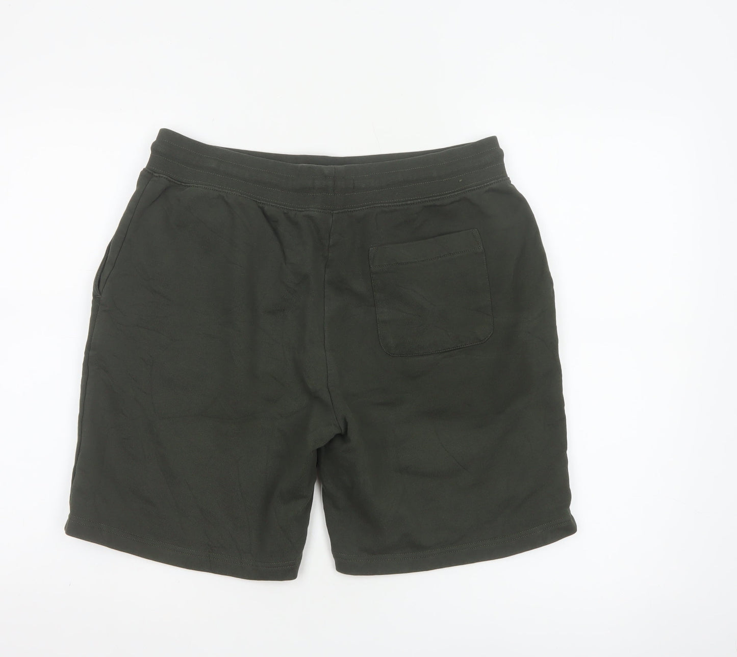Marks and Spencer Men's Green Sweat Shorts L Regular Fit Cotton