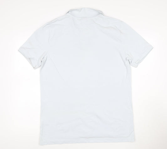 Nike England White Polo Shirt Men's L Cotton Football Top