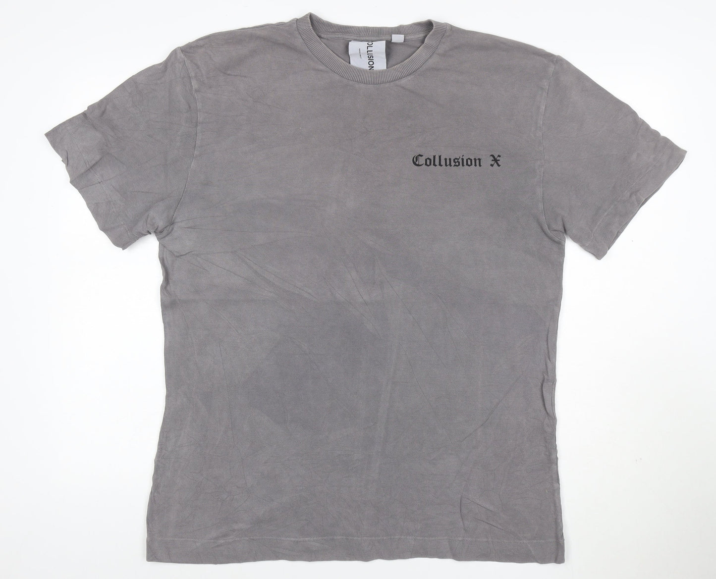 Collusion Men Grey Gothic Art Graphic Print Cotton T-Shirt M