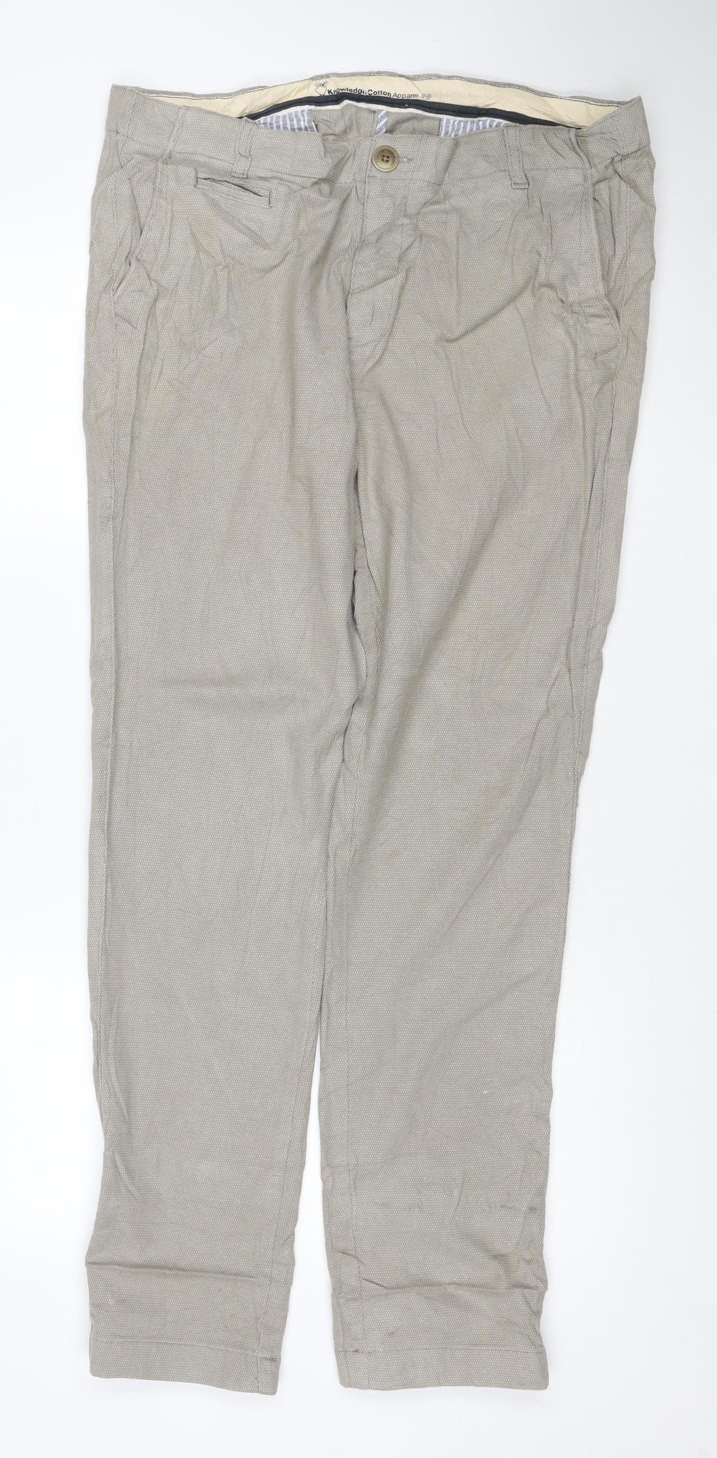 Knowledge Cotton Apparel Men's Beige Chino Trousers W36 L32