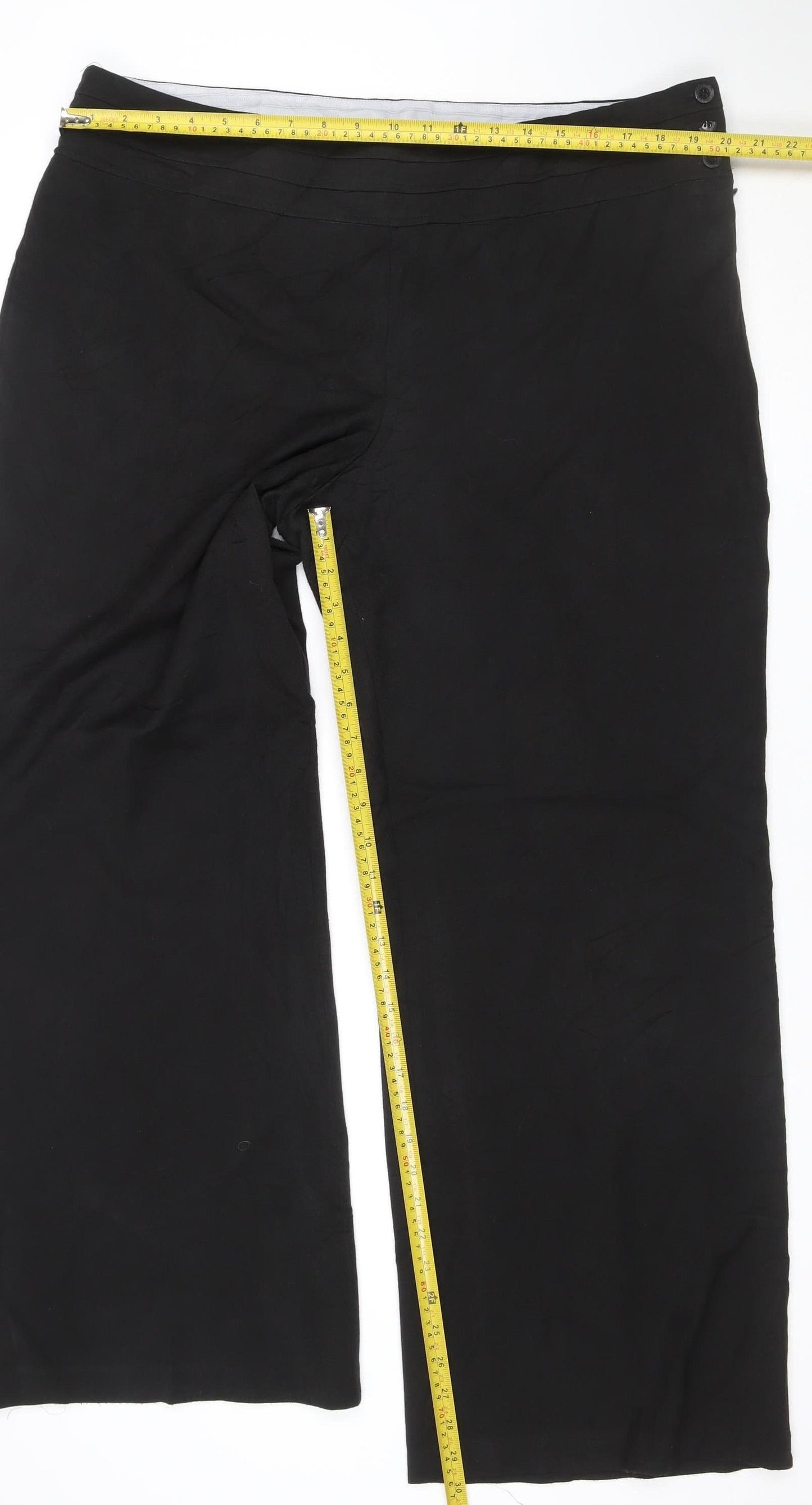 B Very Women’s Black Size 18 Wide-Leg Cropped Trousers