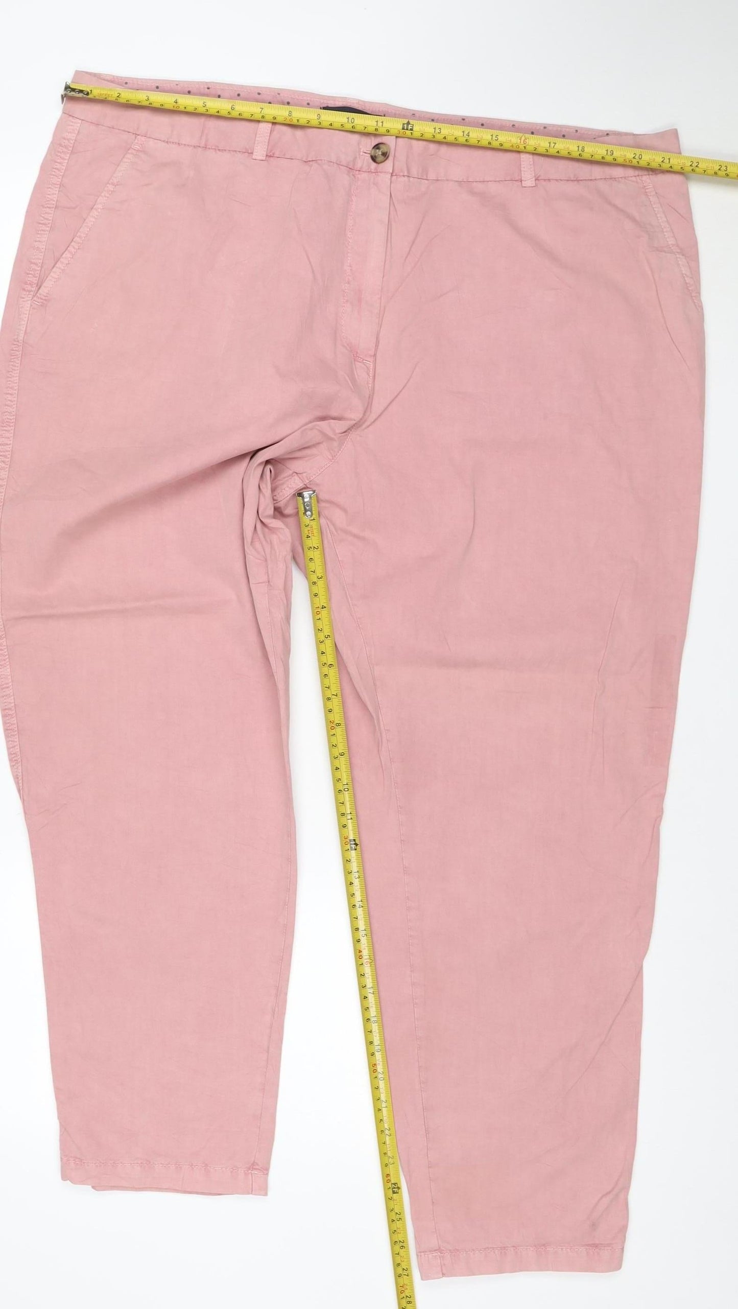 Marks and Spencer Women Pink Straight Cotton Jeans Size 22