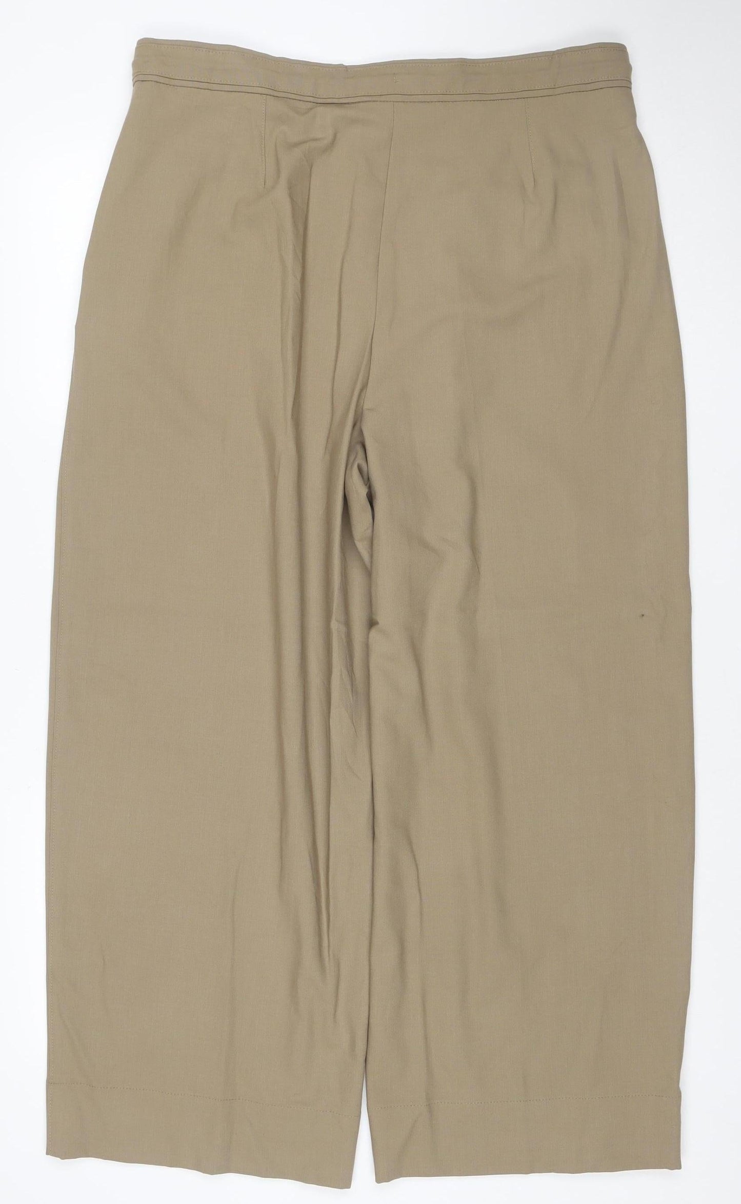 Marks and Spencer Women Beige Size 18 Regular Wide-Leg Trousers