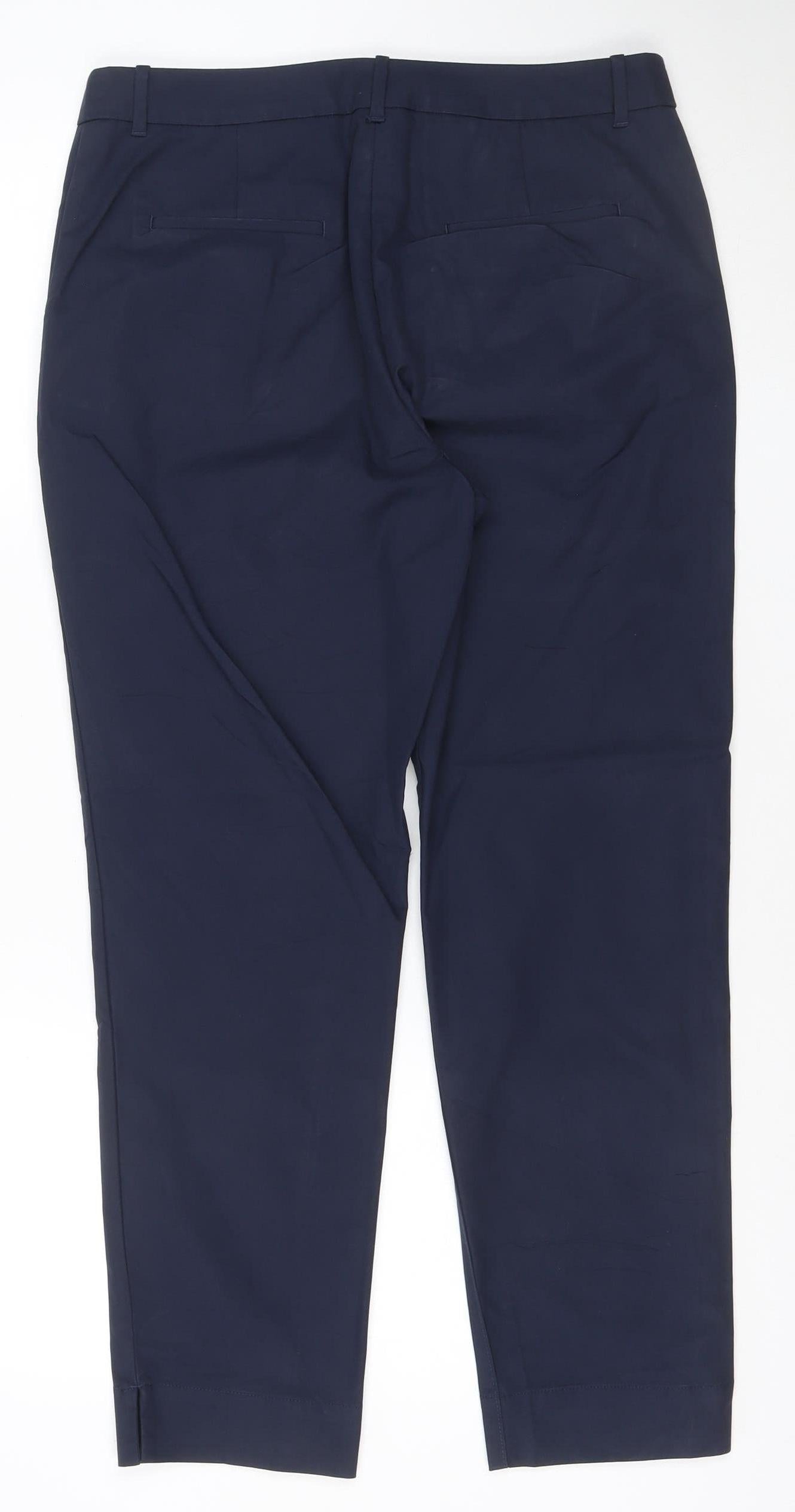 Marks and Spencer Women Navy Blue Size 12 Straight Chino Trousers