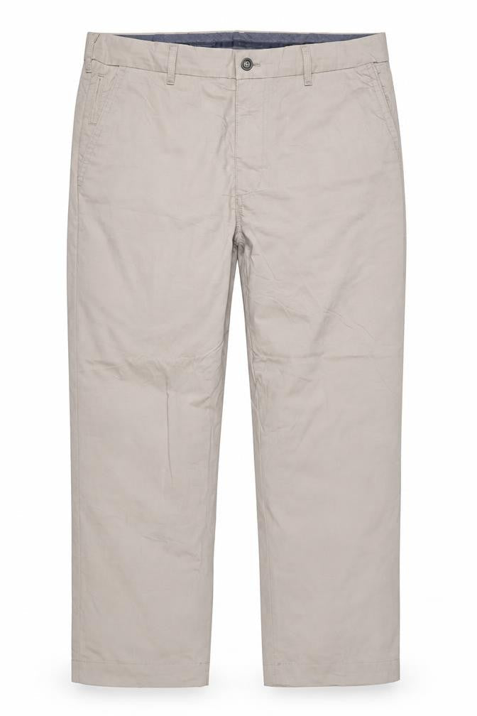 Marks and Spencer Blue Harbour Men's Beige Regular Fit Chino Trousers 36x29
