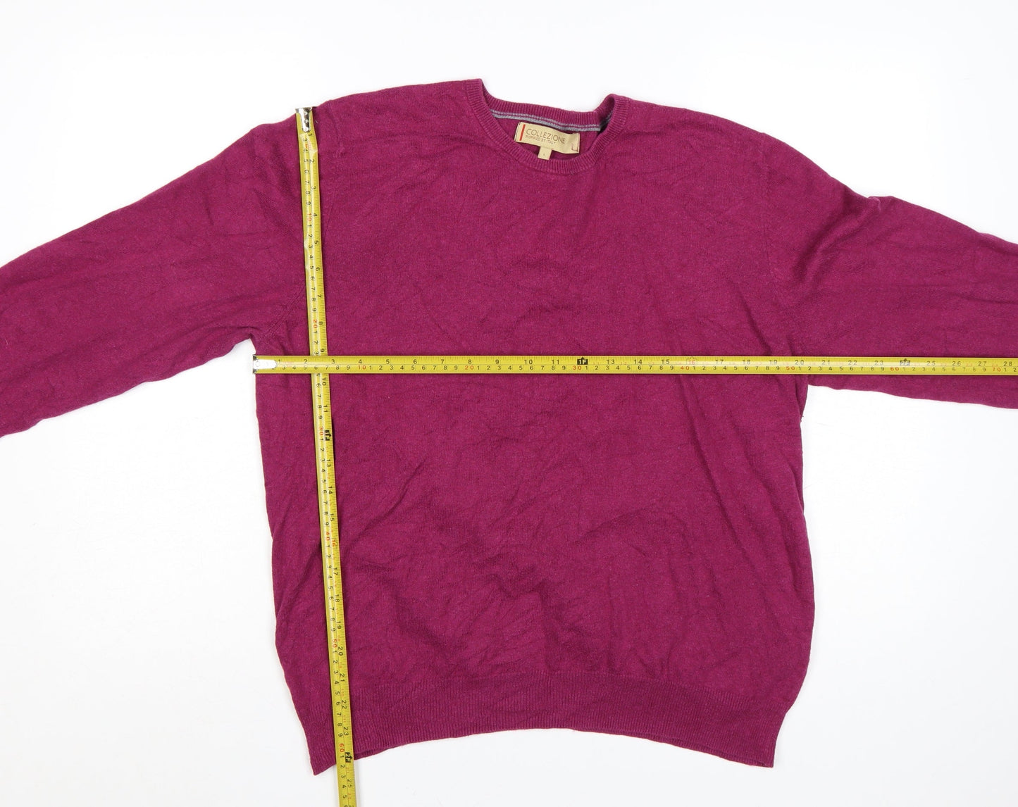Marks and Spencer Men's Pink Wool Cashmere Crew Neck Jumper L