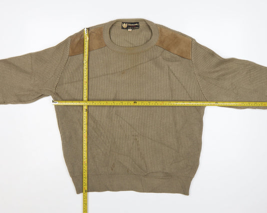 Glenwyck of Scotland Men's Beige Wool Pullover Jumper M Country Style