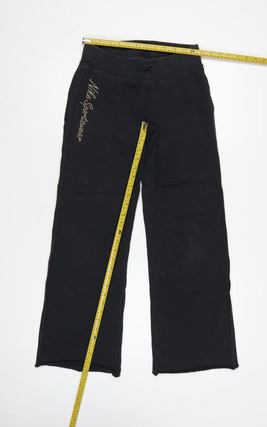 Nike Womens Black XS Sweatpants Cotton Elastic Waist Logo
