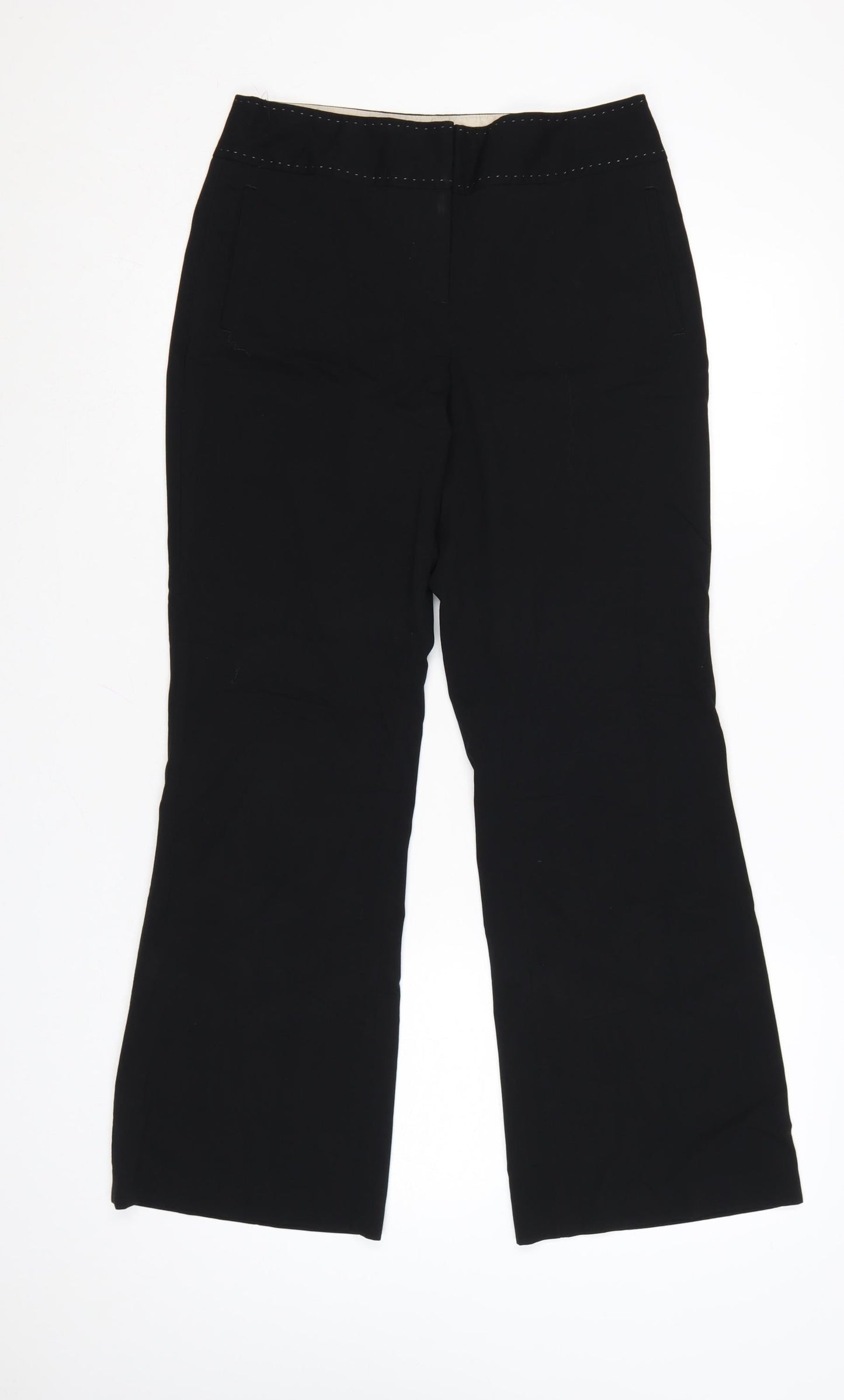 Next Petite Women's Black Size 8 Straight Leg Stretch Trousers