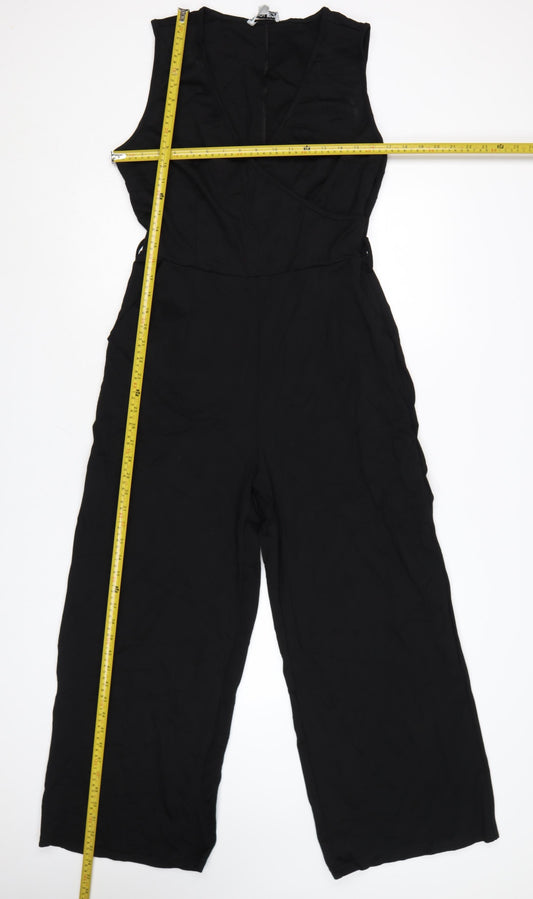 Unique21 Women Black Sleeveless Wide-Leg Jumpsuit Size 12