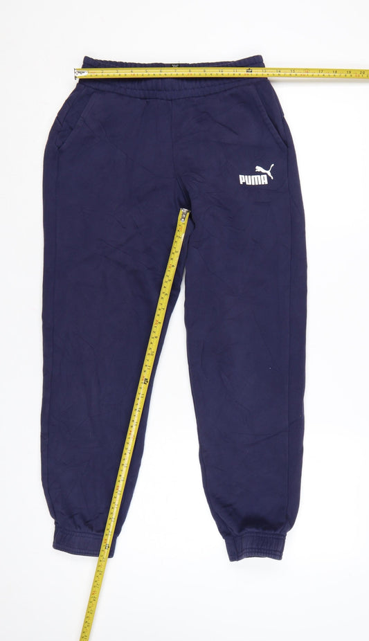 Puma Boys Blue 13-14 Years Jogger Sweatpants with Pockets