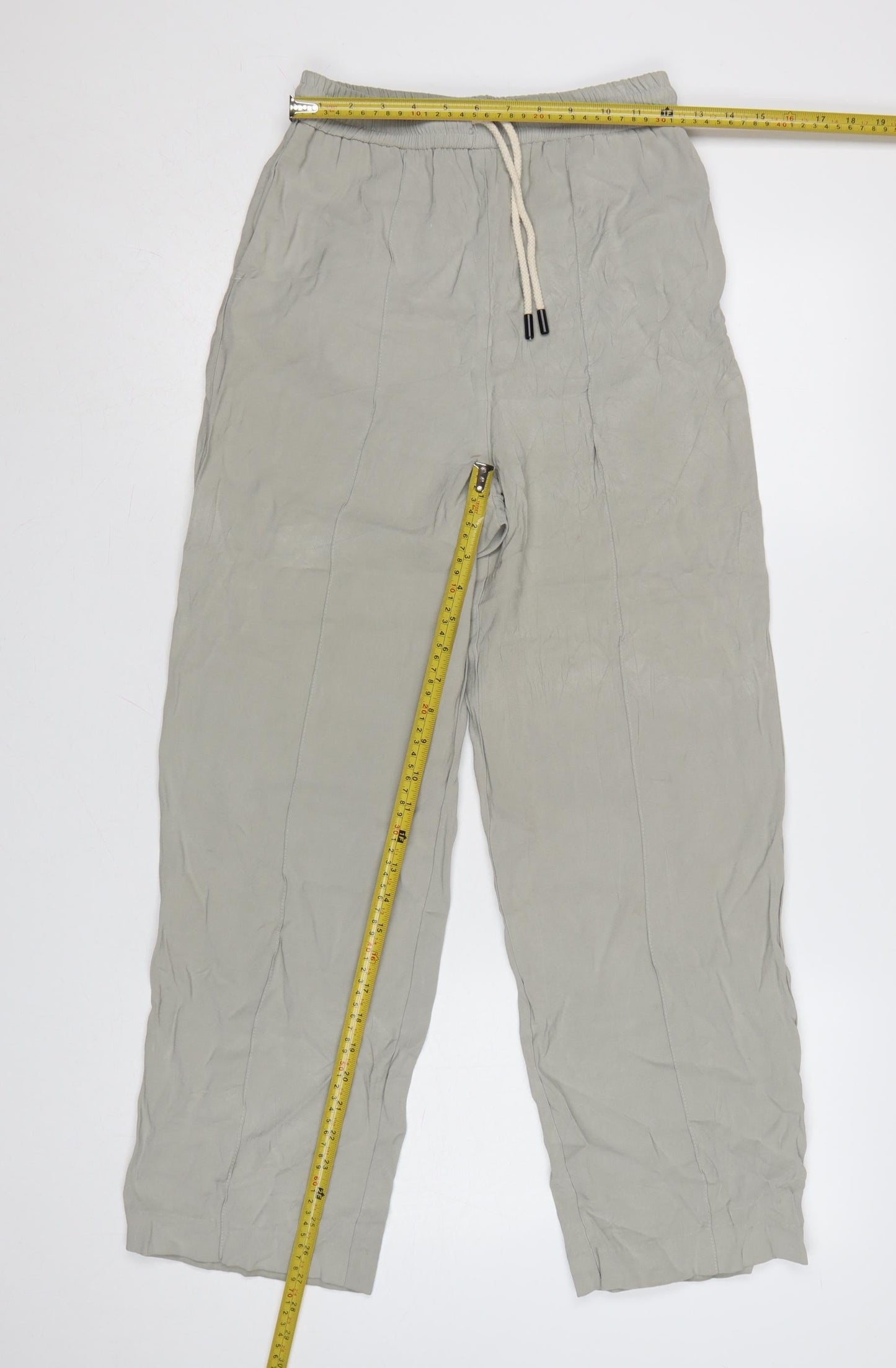 Topshop Women’s Beige Relaxed Straight Trousers Size 8