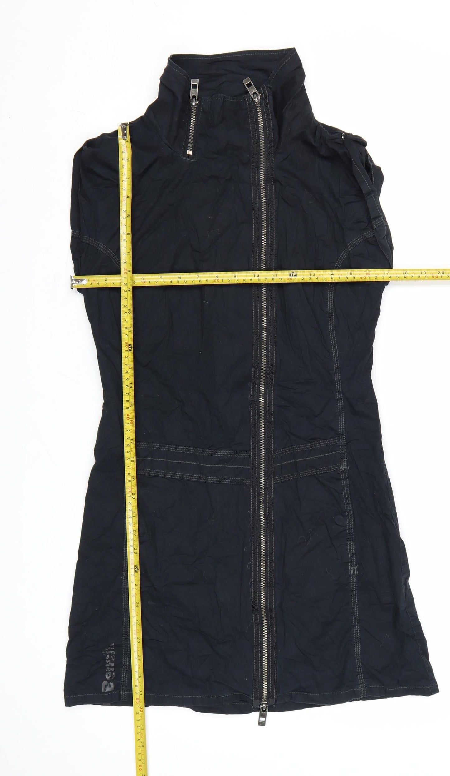 Bench Women Black Medium Sleeveless Zip Shirt Dress