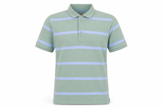 Next Men's Green Striped Polo Shirt Size M 100% Cotton Casual