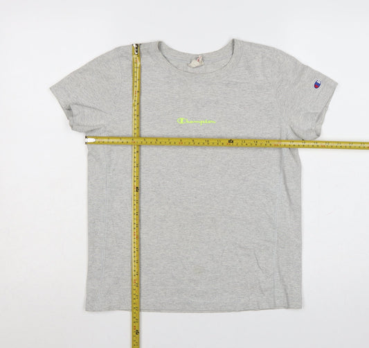 Champion Womens Grey XS Basic Crew Neck Cotton T-Shirt