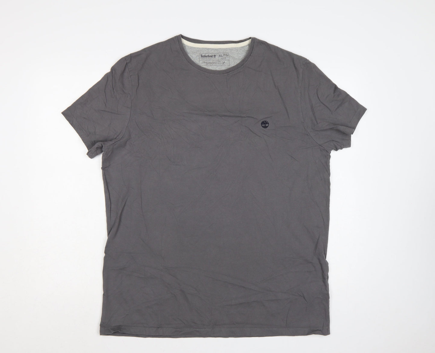 Timberland Men's Grey Slim Fit XL Crew Neck Cotton T-Shirt