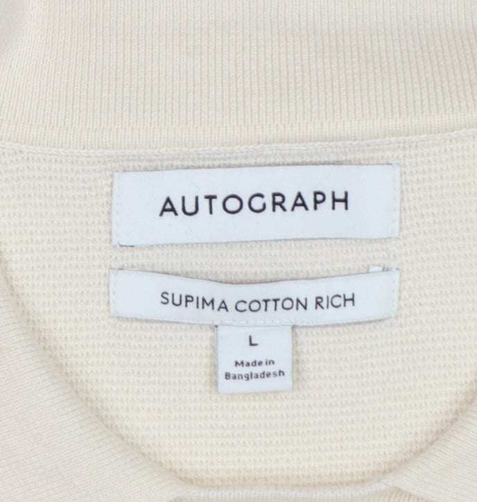 Marks and Spencer Autograph Men’s Ivory Supima Cotton Polo Shirt L