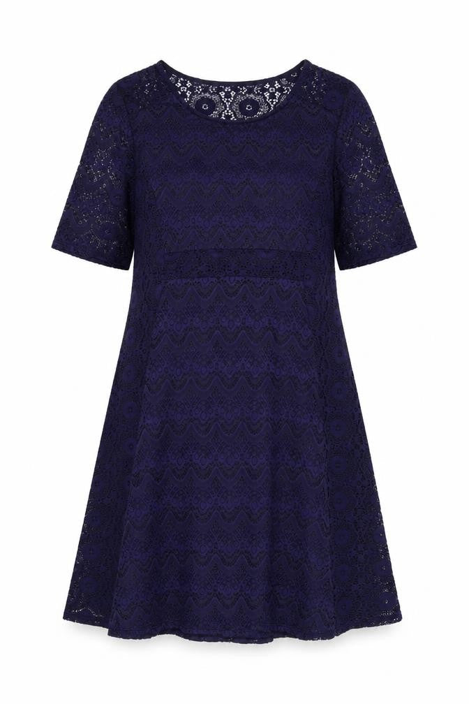 Marks and Spencer Per Una Women Blue Lace A-Line Knee Length Dress Size 16