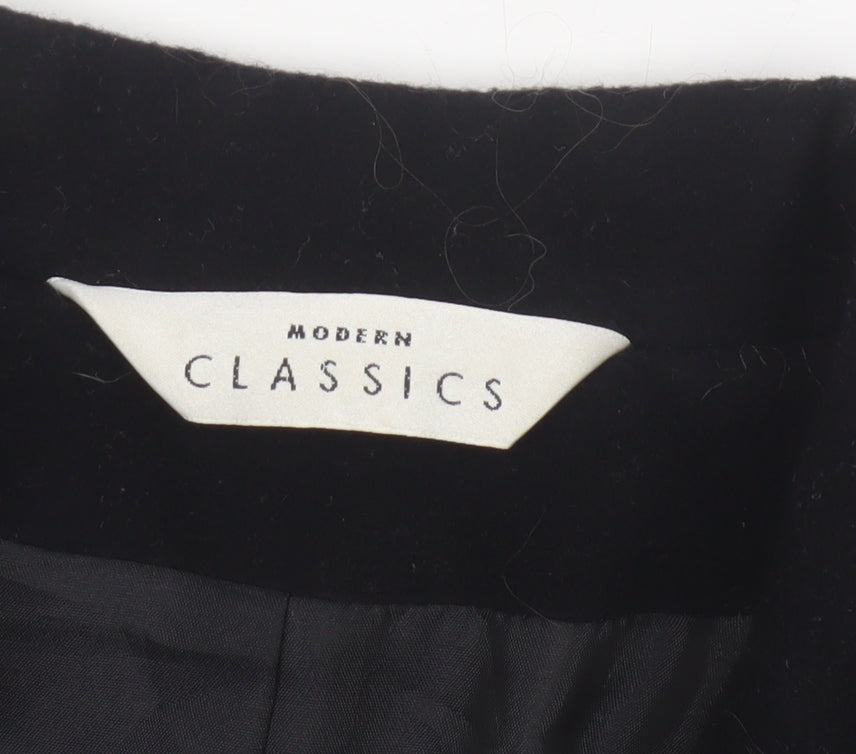 Modern Classics Women's Black Wool Overcoat Size 14