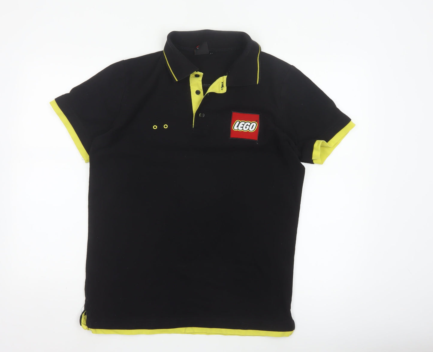 LEGO Men's Black Polo Shirt L Logo Casual Cotton Blend