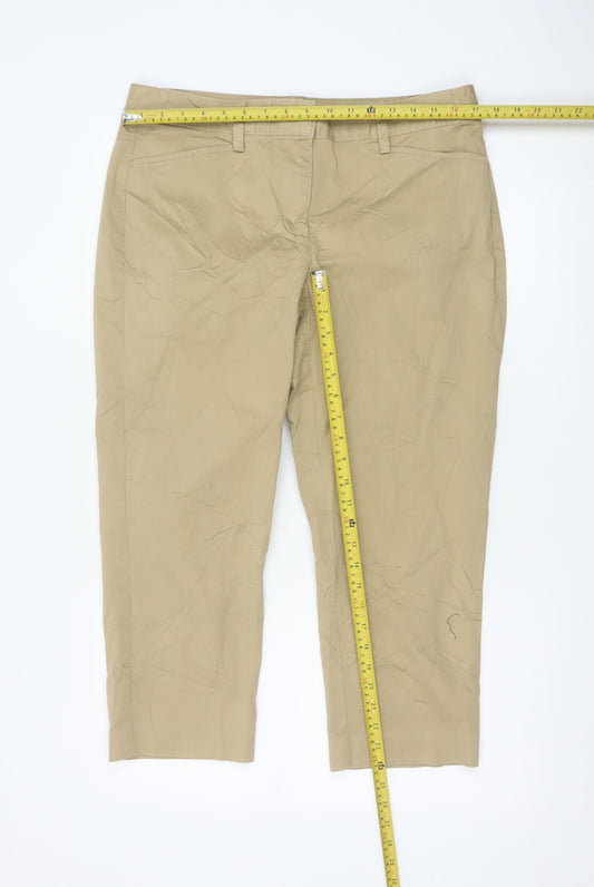 Lands' End Womens Beige Slim Leg Chino Trousers UK 14/16 Petite
