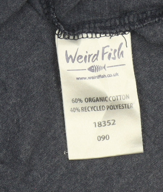 Weird Fish Men's Blue Small Graphic Print T-Shirt Organic Cotton Blend