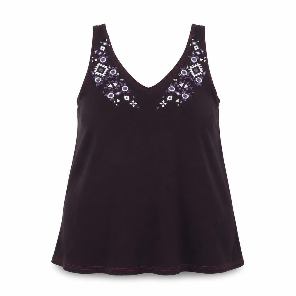 Red Herring Women's Purple Embroidered V-Neck Camisole Top Size 12