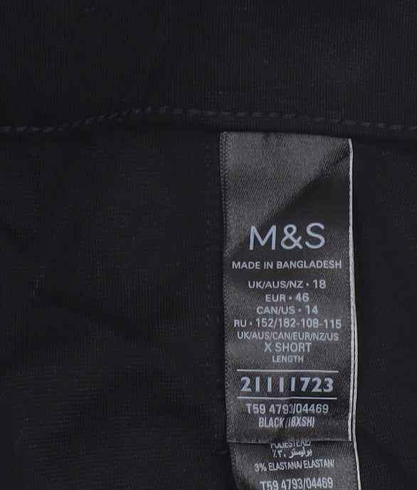 Marks and Spencer Womens Black Size 18 Wide-Leg Trousers