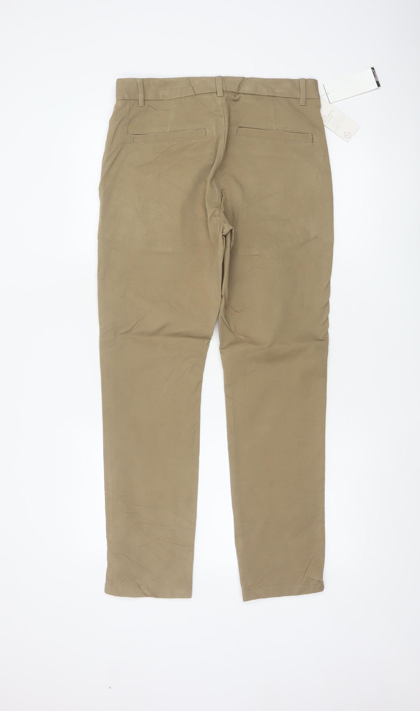 Marks and Spencer Men Beige Slim Chino Trousers Size 30x29