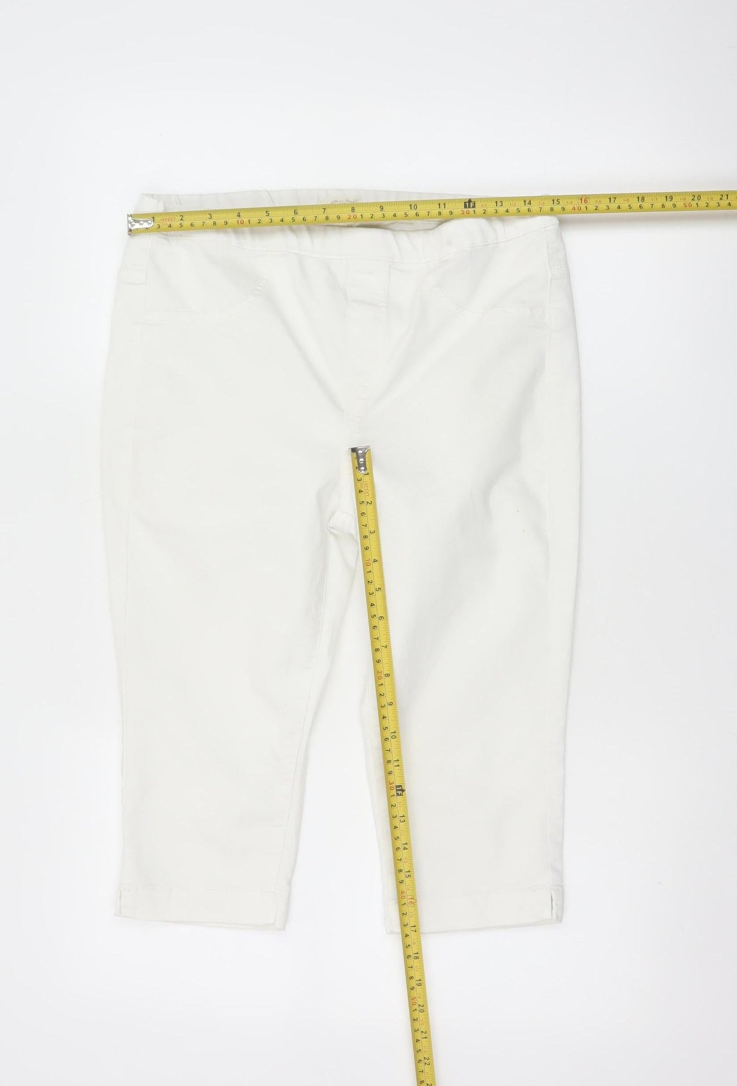 White Stuff Women's White Size 12 Bermuda Shorts Cotton Blend