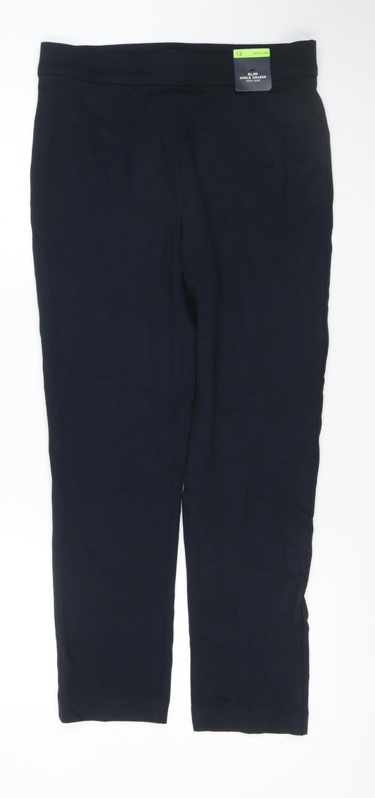 Marks and Spencer Womens Black Size 12 Regular Viscose Blend Leggings