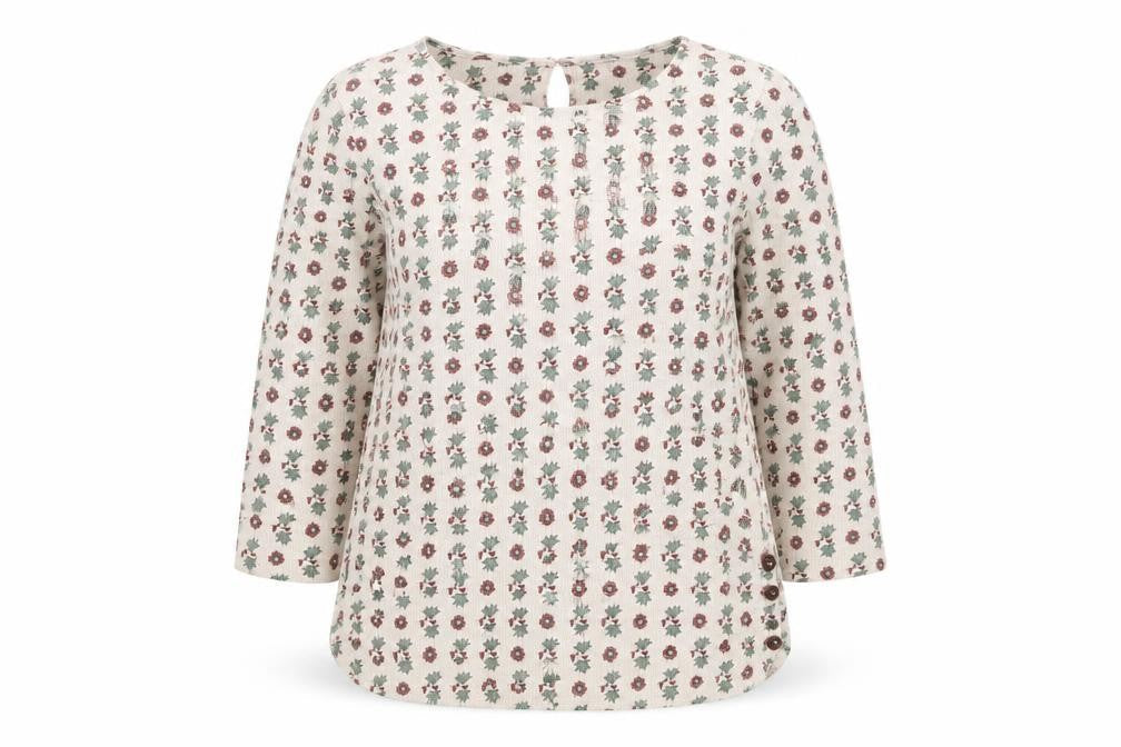 FatFace Women’s Ivory Floral 3/4 Sleeve Cotton Tunic Blouse Size 12