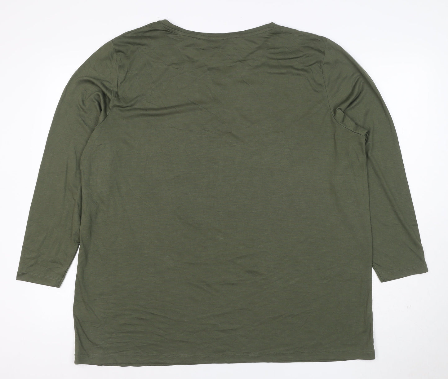 Marks and Spencer Women’s Green Star Print 3/4 Sleeve T-Shirt Size 20